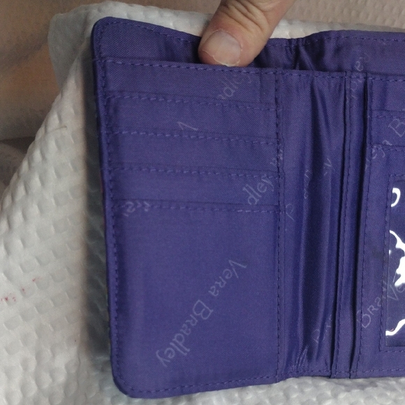 Vera Bradley Batil Leaves..Floral Purple Women's Wallet - Picture 5 of 7